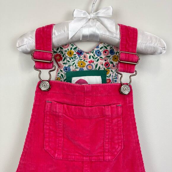 Mini Boden Girls Pink Corduroy Short Overalls 2-3 Years - Picture 2 of 5